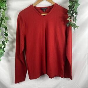 Kenneth Cole Ribbed Long Sleeve Top M